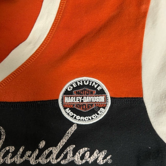 Harley-Davidson WOMEN'S CLASSIC COLORBLOCK V Neck TEE Size S - Picture 7 of 9